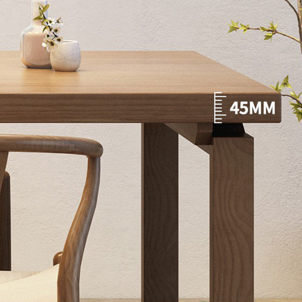 Modern Rectangle Double Pedestal Table Solid Wood Dining Table for Home Clearhalo 'Dining Tables & Seating' 'Dining Tables' 'dining_table' 'furn' 'furn_dining_table' 'Furniture' 'Kitchen & Dining Furniture' 6229624