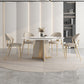 Modern Round Dinner Table Steel Base Stone Dining Table for Home White 47.2"L x 47.2"W x 29.5"H Without Chairs Clearhalo 'Dining Tables & Seating' 'Dining Tables' 'dining_table' 'furn' 'furn_dining_table' 'Furniture' 'Kitchen & Dining Furniture' 6229640