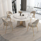 Modern Round Dinner Table Steel Base Stone Dining Table for Home White 59.1"L x 59.1"W x 29.5"H Without Chairs Clearhalo 'Dining Tables & Seating' 'Dining Tables' 'dining_table' 'furn' 'furn_dining_table' 'Furniture' 'Kitchen & Dining Furniture' 6229642