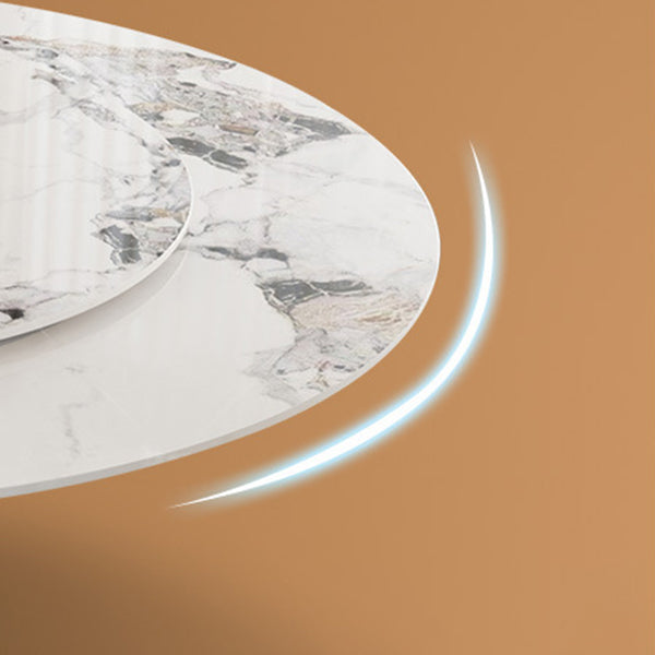 Modern Round Dinner Table Steel Base Stone Dining Table for Home Clearhalo 'Dining Tables & Seating' 'Dining Tables' 'dining_table' 'furn' 'furn_dining_table' 'Furniture' 'Kitchen & Dining Furniture' 6229646