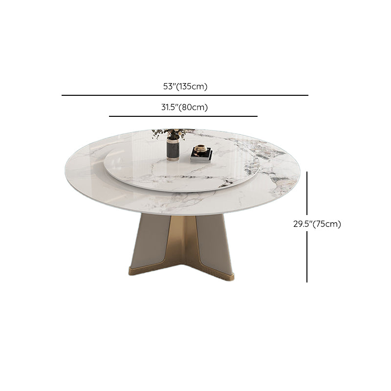 Modern Round Dinner Table Steel Base Stone Dining Table for Home Clearhalo 'Dining Tables & Seating' 'Dining Tables' 'dining_table' 'furn' 'furn_dining_table' 'Furniture' 'Kitchen & Dining Furniture' 6229652