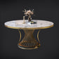 Modern Round Dining Table Steel Base Pedestal Table for Home Kitchen Clearhalo 'Dining Tables & Seating' 'Dining Tables' 'dining_table' 'furn' 'furn_dining_table' 'Furniture' 'Kitchen & Dining Furniture' 6229661