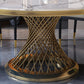 Modern Round Dining Table Steel Base Pedestal Table for Home Kitchen Clearhalo 'Dining Tables & Seating' 'Dining Tables' 'dining_table' 'furn' 'furn_dining_table' 'Furniture' 'Kitchen & Dining Furniture' 6229664
