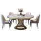 Modern Round Dining Table Steel Base Pedestal Table for Home Kitchen Clearhalo 'Dining Tables & Seating' 'Dining Tables' 'dining_table' 'furn' 'furn_dining_table' 'Furniture' 'Kitchen & Dining Furniture' 6229665
