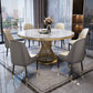 Modern Round Dining Table Steel Base Pedestal Table for Home Kitchen Clearhalo 'Dining Tables & Seating' 'Dining Tables' 'dining_table' 'furn' 'furn_dining_table' 'Furniture' 'Kitchen & Dining Furniture' 6229666
