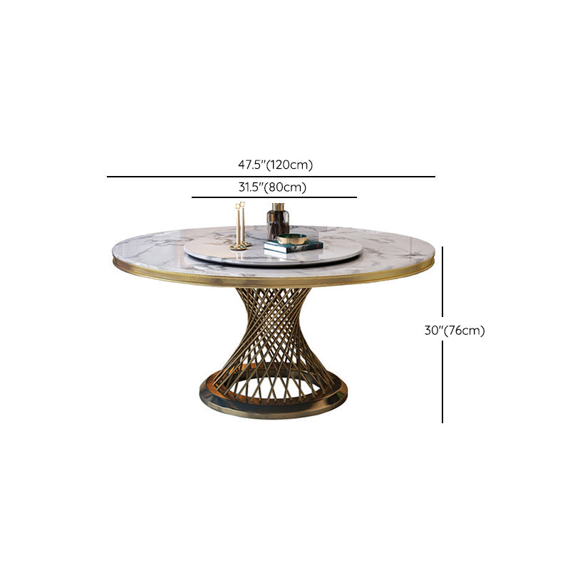 Modern Round Dining Table Steel Base Pedestal Table for Home Kitchen Clearhalo 'Dining Tables & Seating' 'Dining Tables' 'dining_table' 'furn' 'furn_dining_table' 'Furniture' 'Kitchen & Dining Furniture' 6229667