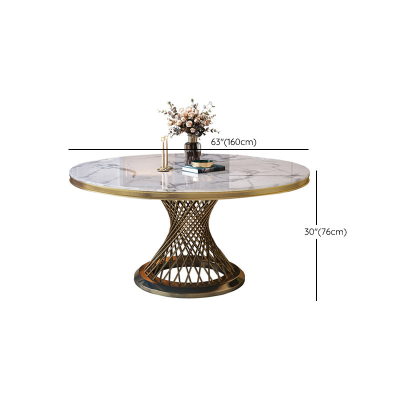 Modern Round Dining Table Steel Base Pedestal Table for Home Kitchen Clearhalo 'Dining Tables & Seating' 'Dining Tables' 'dining_table' 'furn' 'furn_dining_table' 'Furniture' 'Kitchen & Dining Furniture' 6229674