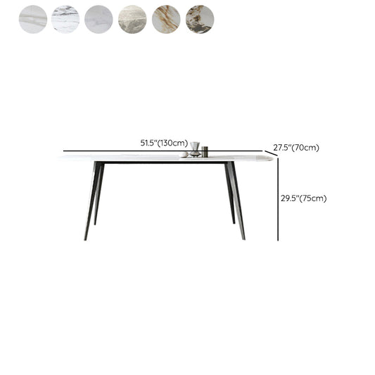 Contemporary Rectangle Table Steel Base Dining Table with 4 Legs