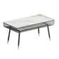 Metal and Slate Table Modern Minimalist Storage Rectangular Dining Table Black 63"L x 31.5"W x 29.5"H Without Chairs Clearhalo 'Dining Tables & Seating' 'Dining Tables' 'dining_table' 'furn' 'furn_dining_table' 'Furniture' 'Kitchen & Dining Furniture' 6229739