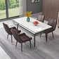 Metal and Slate Table Modern Minimalist Storage Rectangular Dining Table Clearhalo 'Dining Tables & Seating' 'Dining Tables' 'dining_table' 'furn' 'furn_dining_table' 'Furniture' 'Kitchen & Dining Furniture' 6229741