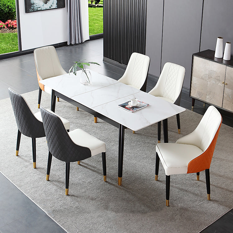 Rectangle Sintered Stone Kitchen Table Home Extendable Dining Table 70.9"L x 31.5"W x 29.5"H Without Chairs Clearhalo 'Dining Tables & Seating' 'Dining Tables' 'dining_table' 'furn' 'furn_dining_table' 'Furniture' 'Kitchen & Dining Furniture' 6229749