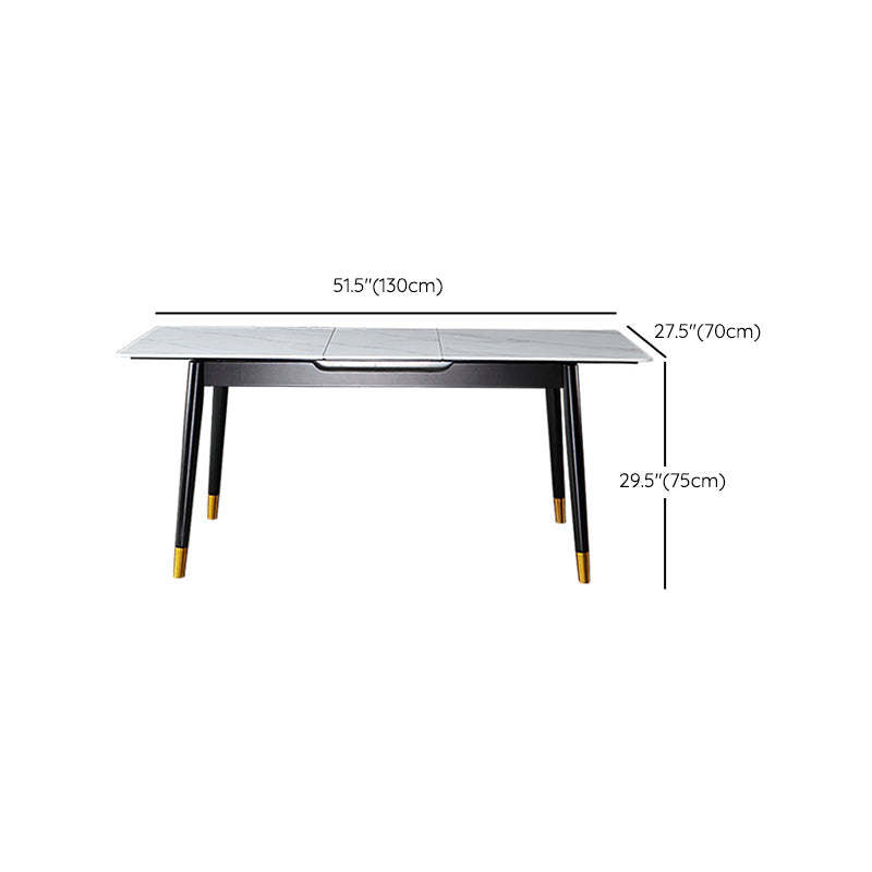 Rectangle Sintered Stone Kitchen Table Home Extendable Dining Table Clearhalo 'Dining Tables & Seating' 'Dining Tables' 'dining_table' 'furn' 'furn_dining_table' 'Furniture' 'Kitchen & Dining Furniture' 6229757