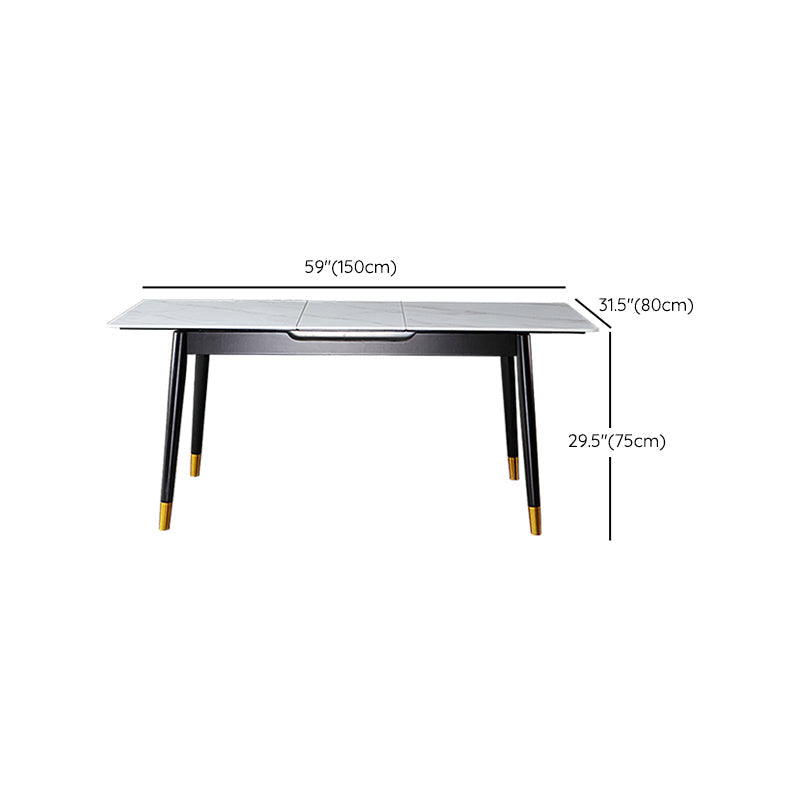 Rectangle Sintered Stone Kitchen Table Home Extendable Dining Table Clearhalo 'Dining Tables & Seating' 'Dining Tables' 'dining_table' 'furn' 'furn_dining_table' 'Furniture' 'Kitchen & Dining Furniture' 6229759