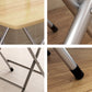 Metal and Wood Table 28.5"H Mid-Century Modern Style Foldable Square Dining Table