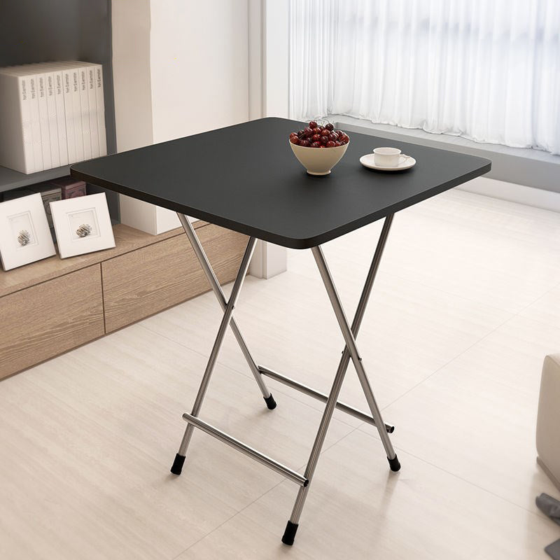 Metal and Wood Table 28.5"H Mid-Century Modern Style Foldable Square Dining Table