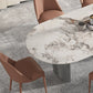 Luxury Sintered Stone Kitchen Home Fixed Double Pedestal Dining Table Clearhalo 'Dining Tables & Seating' 'Dining Tables' 'dining_table' 'furn' 'furn_dining_table' 'Furniture' 'Kitchen & Dining Furniture' 6229778