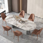 Luxury Sintered Stone Kitchen Home Fixed Double Pedestal Dining Table Clearhalo 'Dining Tables & Seating' 'Dining Tables' 'dining_table' 'furn' 'furn_dining_table' 'Furniture' 'Kitchen & Dining Furniture' 6229780