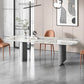 Luxury Sintered Stone Kitchen Home Fixed Double Pedestal Dining Table Clearhalo 'Dining Tables & Seating' 'Dining Tables' 'dining_table' 'furn' 'furn_dining_table' 'Furniture' 'Kitchen & Dining Furniture' 6229782