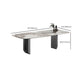 Luxury Sintered Stone Kitchen Home Fixed Double Pedestal Dining Table Clearhalo 'Dining Tables & Seating' 'Dining Tables' 'dining_table' 'furn' 'furn_dining_table' 'Furniture' 'Kitchen & Dining Furniture' 6229787