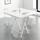 Metal and Wood Table Mid-Century Modern Style Folding Dining Table White 31.5"L x 31.5"W x 29.5"H Without Chairs Clearhalo 'Dining Tables & Seating' 'Dining Tables' 'dining_table' 'furn' 'furn_dining_table' 'Furniture' 'Kitchen & Dining Furniture' 6229793