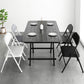 Metal and Wood Table Mid-Century Modern Style Folding Dining Table Black 47.2"L x 23.6"W x 29.5"H Without Chairs Clearhalo 'Dining Tables & Seating' 'Dining Tables' 'dining_table' 'furn' 'furn_dining_table' 'Furniture' 'Kitchen & Dining Furniture' 6229795