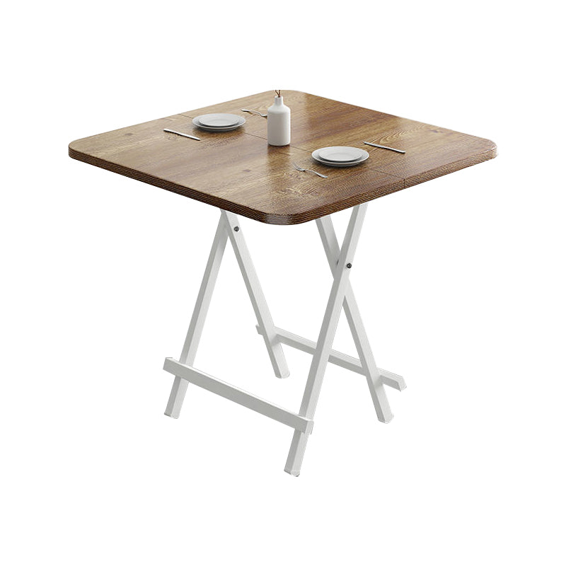Metal and Wood Table Mid-Century Modern Style Folding Dining Table Yellow 31.5"L x 31.5"W x 29.5"H Without Chairs Clearhalo 'Dining Tables & Seating' 'Dining Tables' 'dining_table' 'furn' 'furn_dining_table' 'Furniture' 'Kitchen & Dining Furniture' 6229797