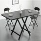 Metal and Wood Table Mid-Century Modern Style Folding Dining Table Black 39.4"L x 23.6"W x 29.5"H Without Chairs Clearhalo 'Dining Tables & Seating' 'Dining Tables' 'dining_table' 'furn' 'furn_dining_table' 'Furniture' 'Kitchen & Dining Furniture' 6229798