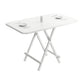 Metal and Wood Table Mid-Century Modern Style Folding Dining Table White 47.2"L x 23.6"W x 29.5"H Without Chairs Clearhalo 'Dining Tables & Seating' 'Dining Tables' 'dining_table' 'furn' 'furn_dining_table' 'Furniture' 'Kitchen & Dining Furniture' 6229799