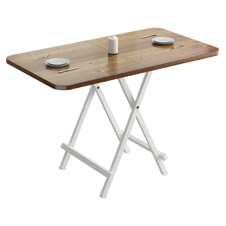 Metal and Wood Table Mid-Century Modern Style Folding Dining Table Yellow Without Chairs Clearhalo 'Dining Tables & Seating' 'Dining Tables' 'dining_table' 'furn' 'furn_dining_table' 'Furniture' 'Kitchen & Dining Furniture' 6229800