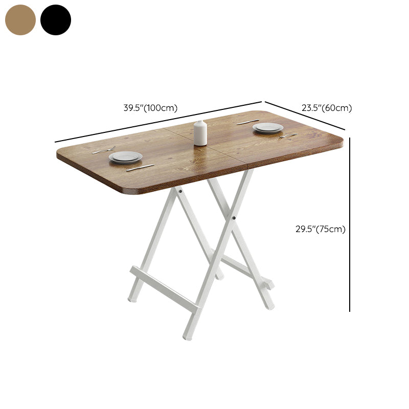 Metal and Wood Table Mid-Century Modern Style Folding Dining Table Clearhalo 'Dining Tables & Seating' 'Dining Tables' 'dining_table' 'furn' 'furn_dining_table' 'Furniture' 'Kitchen & Dining Furniture' 6229808