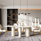 Oval Shape Luxury Kitchen Table Sintered Stone Fixed Desk for Dining Room