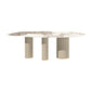 Oval Shape Luxury Kitchen Table Sintered Stone Fixed Desk for Dining Room