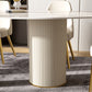 Oval Shape Luxury Kitchen Table Sintered Stone Fixed Desk for Dining Room