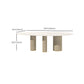 Oval Shape Luxury Kitchen Table Sintered Stone Fixed Desk for Dining Room