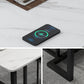 Leisteen en metalen tafel Moderne minimalistische rechthoekige eettafel met opbergruimte
