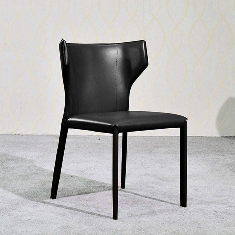 Sillas de cocina de cuero de faux contemporánea sillas laterales de ala