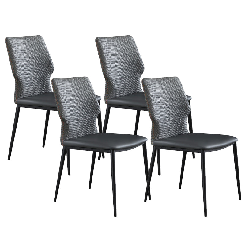 Chaises latérales sans bras de style industriel avec des jambes en métal pour la cuisine