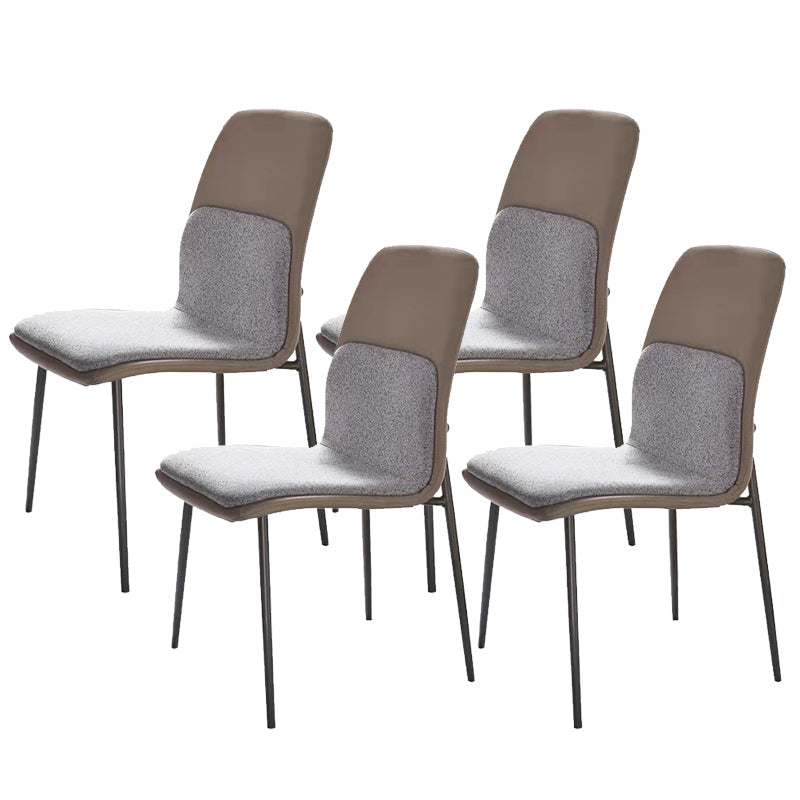Contemporary Kitchen Dining Side Chair Upholstered Dining Chair with Metal Legs 4 Piece Set Clearhalo 'Dining Chairs' 'Dining Tables & Seating' 'dining_chair' 'furn' 'furn_dining_chair' 'Furniture' 'Kitchen & Dining Furniture' 6229980
