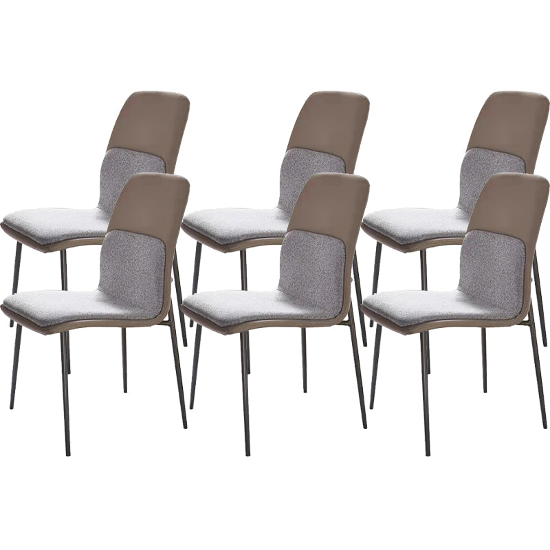 Contemporary Kitchen Dining Side Chair Upholstered Dining Chair with Metal Legs 6 Piece Set Clearhalo 'Dining Chairs' 'Dining Tables & Seating' 'dining_chair' 'furn' 'furn_dining_chair' 'Furniture' 'Kitchen & Dining Furniture' 6229982