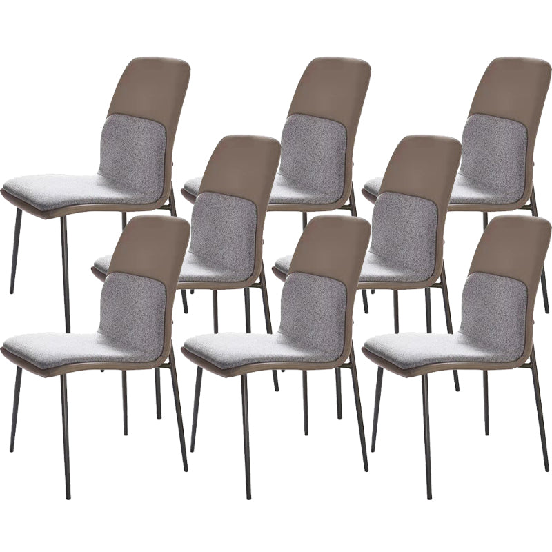 Contemporary Kitchen Dining Side Chair Upholstered Dining Chair with Metal Legs 8 Piece Set Clearhalo 'Dining Chairs' 'Dining Tables & Seating' 'dining_chair' 'furn' 'furn_dining_chair' 'Furniture' 'Kitchen & Dining Furniture' 6229984