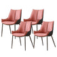 Metal Kitchen Dining Side Chair Upholstered Dining Chair with Black Legs