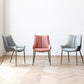 Metal Kitchen Dining Side Chair Upholstered Dining Chair with Black Legs