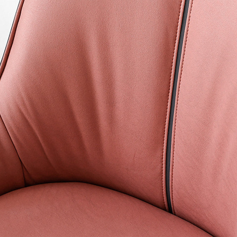 Metal Kitchen Dining Side Chair Upholstered Dining Chair with Black Legs