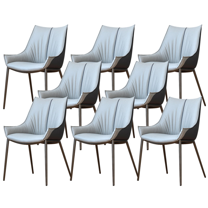 Metal Kitchen Dining Side Chair Upholstered Dining Chair with Black Legs