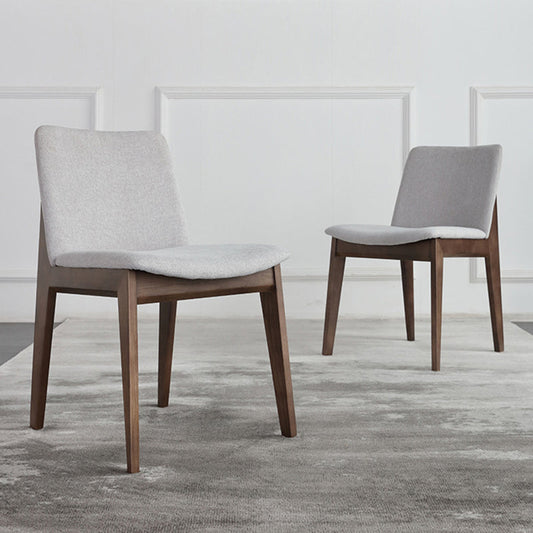 Wood Kitchen Dining Chair Contemporary Upholstered Dining Chair in Grey