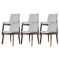 Wood Kitchen Dining Chair Contemporary Upholstered Dining Chair in Grey