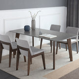 Wood Kitchen Dining Chair Contemporary Upholstered Dining Chair in Grey