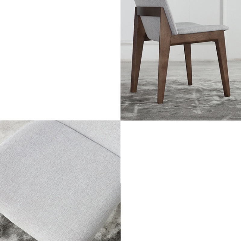 Wood Kitchen Dining Chair Contemporary Upholstered Dining Chair in Grey