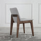 Wood Kitchen Dining Chair Contemporary Upholstered Dining Chair in Grey