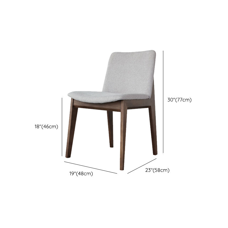 Wood Kitchen Dining Chair Contemporary Upholstered Dining Chair in Grey